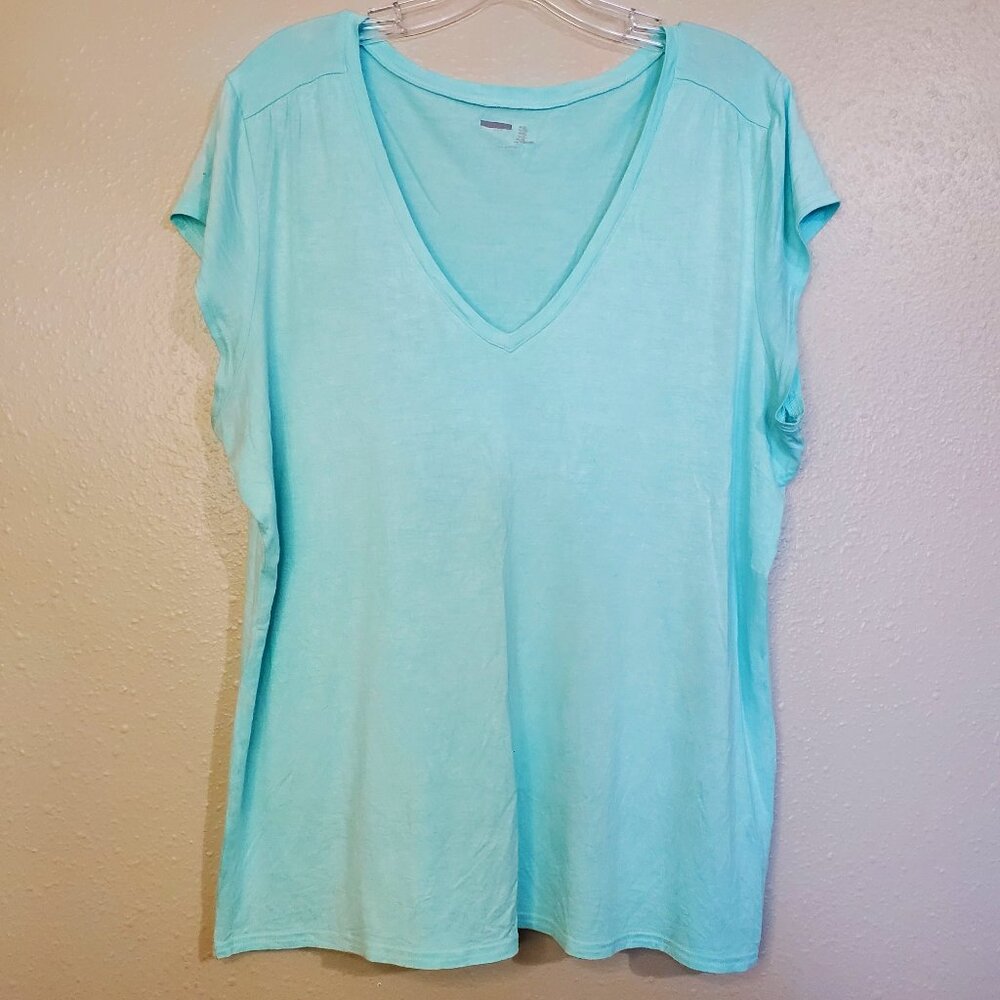 Light Blue Short Sleeve Top Women's Extra Large
